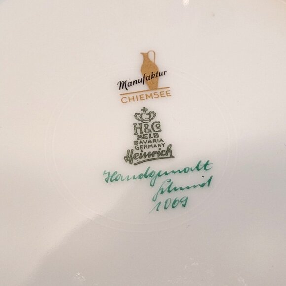 H&C SELB Bavaria Germany Hand-Painted Gold Bird in Flight Cup Saucer Plate - Picture 5 of 12